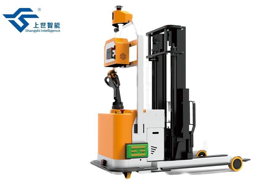 Small forward stacking mobile robot